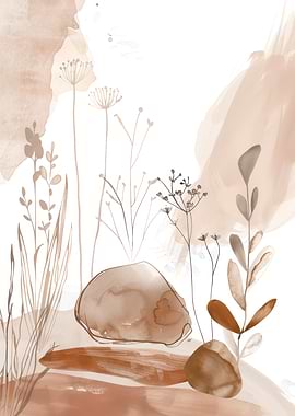 Abstract Floral Watercolor