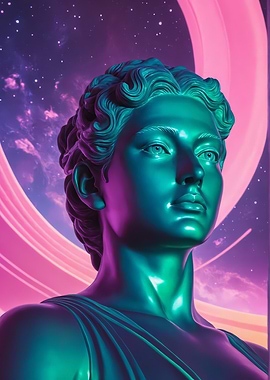 Neon Goddess Statue