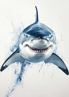 Great White Shark Watercolor