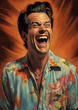 Jim Carrey Laughing Portrait