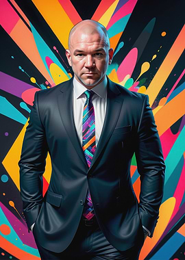 Man in Suit with Colorful Background