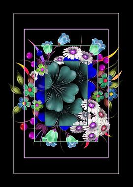 Floral Design with Teal Flowers