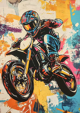 Motocross Rider in Action