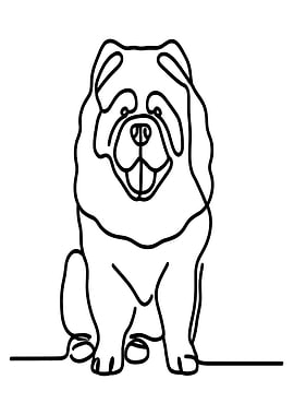 Chow Chow Line Art