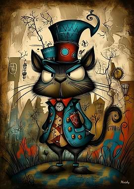 Clockwork Conductor: Steampunk Mouse Illustration