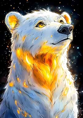 Fiery Polar Bear Animal