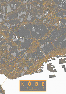 Kobe City Map Japan Bauhaus