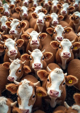 Cute Baby COW Crowd