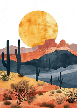 Desert Sunset Landscape