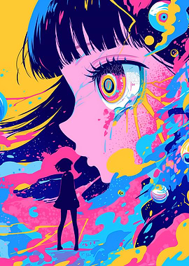Anime Girl with Giant Eye