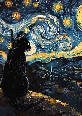 Starry Night Cat