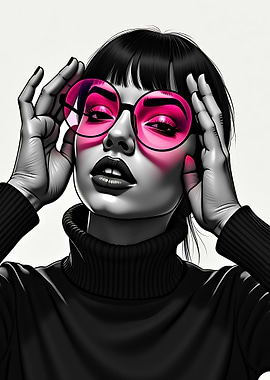 Woman in Pink Sunglasses