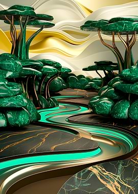 Amazon Rainforest Emerald Forest Stream Jungle Decor
