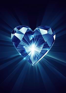 Blue Diamond Heart