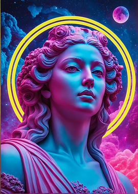 Neon Goddess Statue