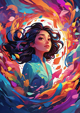 Colorful Portrait of Woman