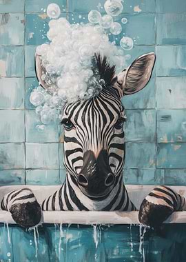 Zebra in a Bubble Bath