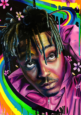 Juice WRLD Portrait with Rainbow
