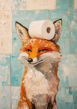 Fox with Toilet Paper