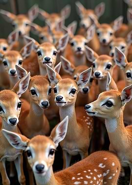 Cute Baby GOAT Crowd - Fawn Close-Up