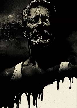 Horror Man with Dripping Ink