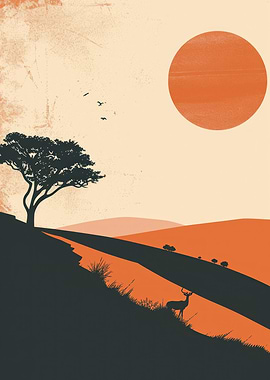 Sunset Silhouette Landscape