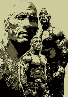 The Rock UFC Art