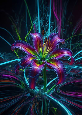 Neon Lily Flower