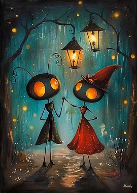 Lantern Lit Love: Enchanted Ant Encounter