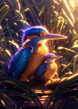 Kingfisher Family Portrait