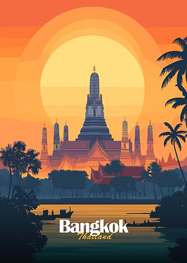 Bangkok Sunset Temple