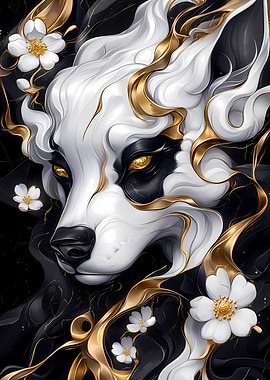 Golden Dalmatian Dog Portrait