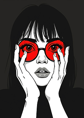 Woman in Red Glasses