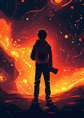 Silhouette in Cosmic Fire