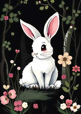 White Rabbit in Forest
