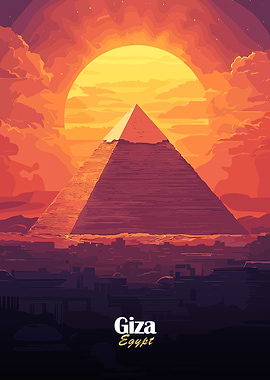 Giza Pyramid Sunset