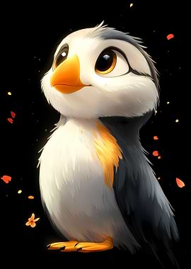 Cute Puffin Illustration Animal