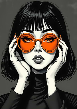 Woman in Orange Sunglasses