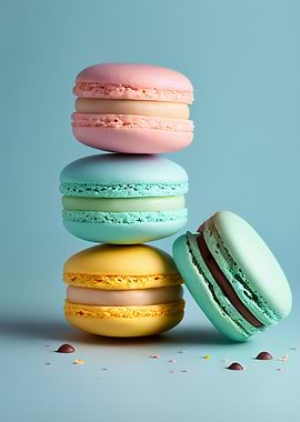 Pastel Macarons Stack