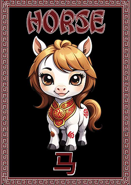 Chinese Zodiac Sign Horse Illustration