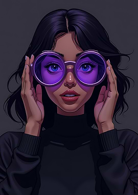 Woman in Purple Glasses
