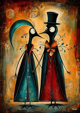 Eternal Embrace: Steampunk Penguin Lovers