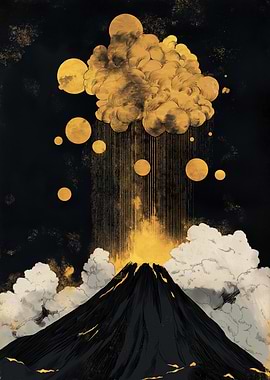 Golden Volcano Eruption