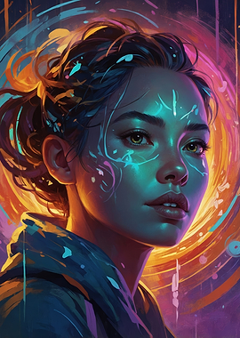 Woman with Colorful Aura