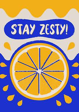 Stay Zesty: Retro Citrus Lemon Drawing