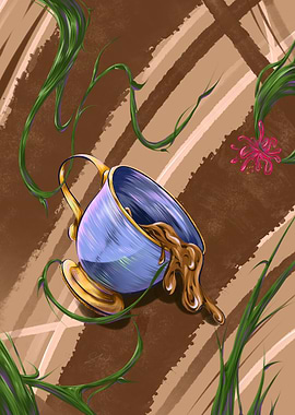 Spilled Teacup in a wild Garden