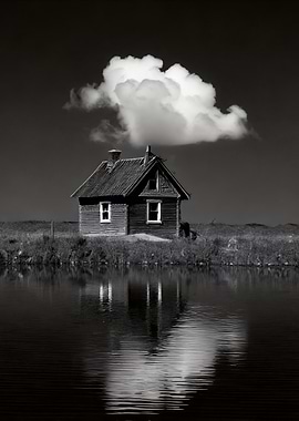 Lonely Cabin by the Lake
