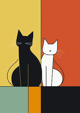 Lean on Me Black and White Cats