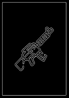White Outline Assault Rifle