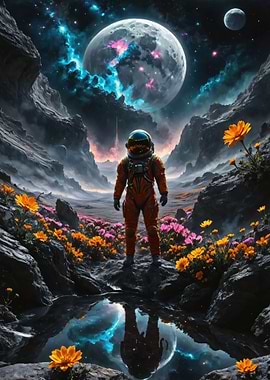 Astronaut On Alien Planet